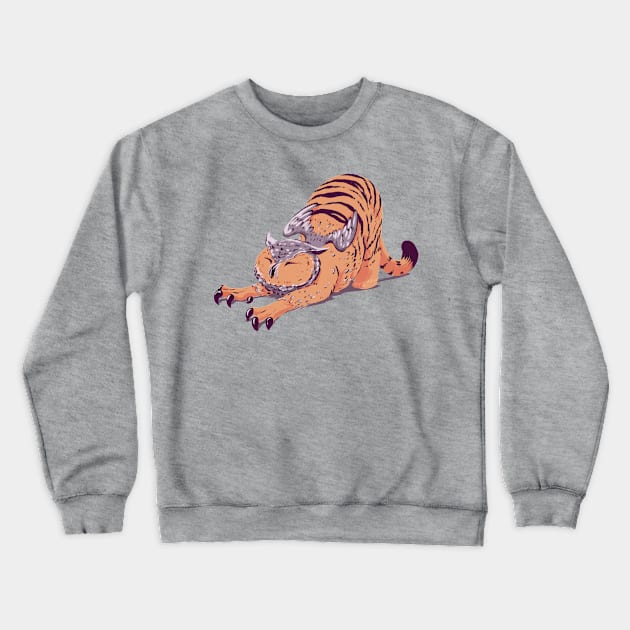 Great horned owl and tiger griffin Crewneck Sweatshirt by iambirgitte